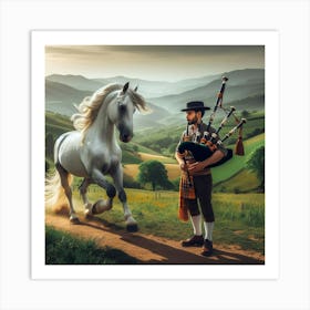 Horse And Bagpipes 1 Art Print