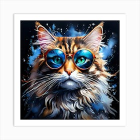 Cat With Sunglasses 11 Art Print