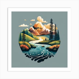 Landscape Painting 11 Art Print