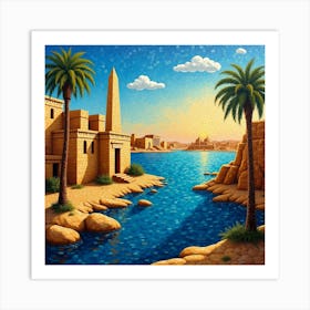 Flux Dev A Vibrant Mosaic Artwork Depicting The Ancient City O 1 Art Print