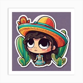 Mexico Sticker 2d Cute Fantasy Dreamy Vector Illustration 2d Flat Centered By Tim Burton Pr (56) Art Print