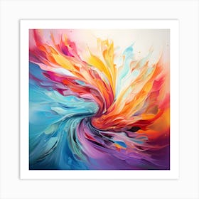 Fluid Fusion: Watercolour and Oil Elegance Art Print