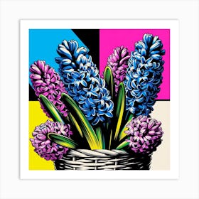Hyacinths, pop art Art Print