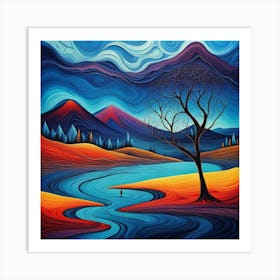 Abstract Painting River Art Print