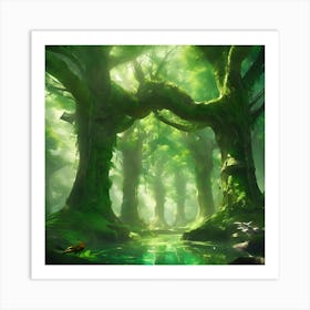 Whispers of the River, Secrets of the Ancient Trees Art Print