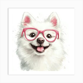 Dog With Glasses Art Print