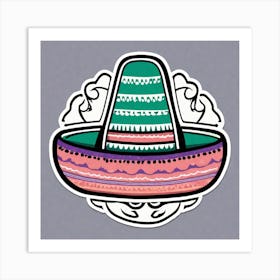 Mexico Hat Sticker 2d Cute Fantasy Dreamy Vector Illustration 2d Flat Centered By Tim Burton (1) Art Print