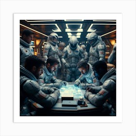 Aliens In Space 1 Art Print