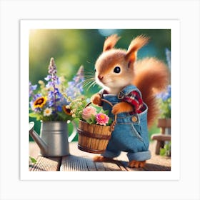 Garden Squirrel Art Print