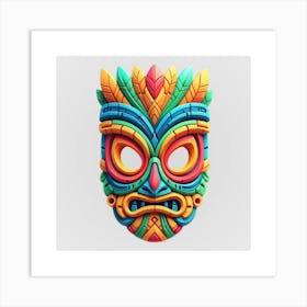 Watercolor Festival Tiki Mask 13 Art Print