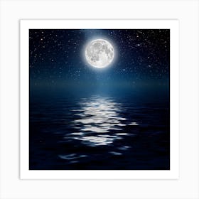 Full Moon Over Water Art Print