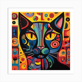 Cat rainbow Art Print