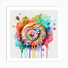 Donuts are an American-origin dessert Watercolor 6 Art Print