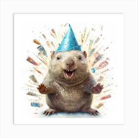 Birthday Wombat 1 Art Print