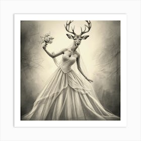 Deer Bride 12 Art Print