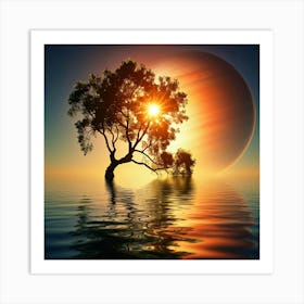 Tree In The Water Art Print