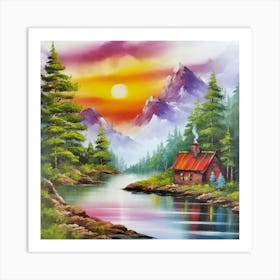 Multicolored landscape. 9 Art Print