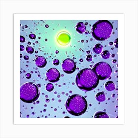 Purple Water Bubbles 1 Art Print