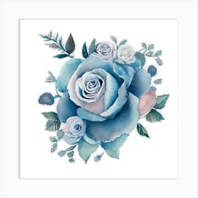 Blue Roses 1 Art Print