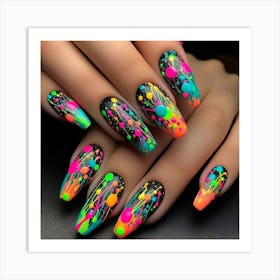 Neon Nail Art 2 Art Print