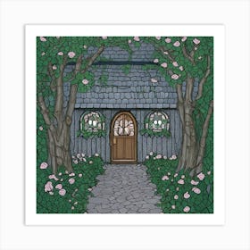 Cinderellas House Nestled In A Tranquil Forest Glade Boasts Walls Adorned With Climbing Roses Th (3) Art Print