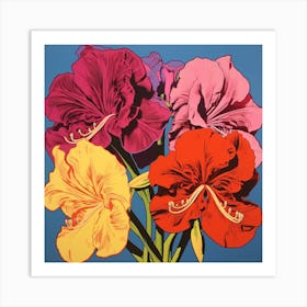 Amaryllis 1 Pop Art Illustration Square Art Print