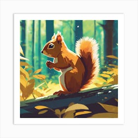 Squirrel In The Forest 174 Art Print