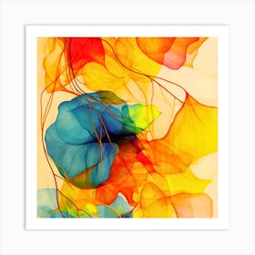 Abstract colorful flowers Art Print