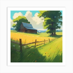 Barn In The Countryside 1 Art Print