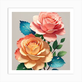 Paper Roses Art Print