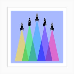 Rainbow Rockets 1 Art Print