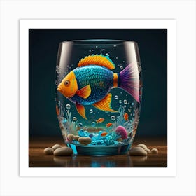 Fish In A Glass Art Print