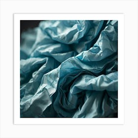 Abstract Texture Crinkled Patterned Paper Zigzag Folds Interwoven Creases Casting Subtle Shadows Art Print