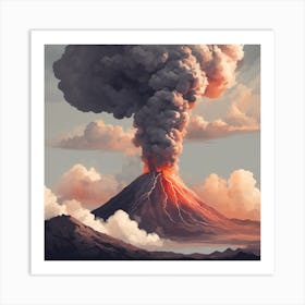 Volcano Erupting Art Print