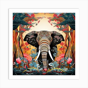 Elephant In The Jungle Art Print