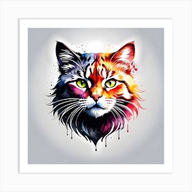 Colorful Cat 7 Art Print