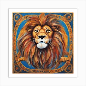 Lion in colors Art Print