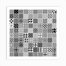 Black And White Geometric Patterns Art Print