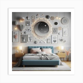 Bedroom With lots of pictures Art Print