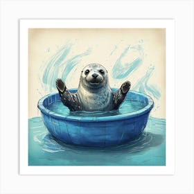 Seal In The Pool Art Print