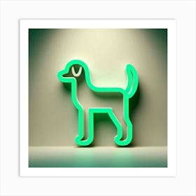 Neon Dog Sign Art Print