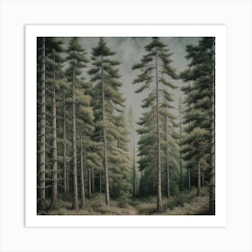 Pine Forest Art Print