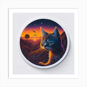 Cat Colored Sky (37) Art Print