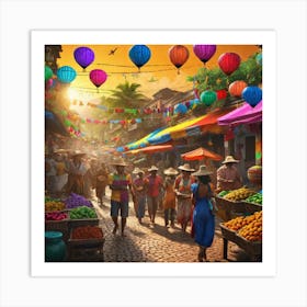 Asian Market Art Print