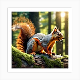 Squirrel In The Forest 364 Art Print