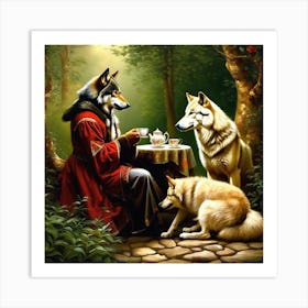 Tea With Wolves Art Print