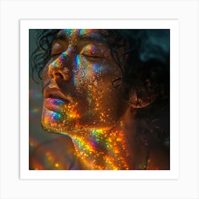 Man With Rainbows On His Face Art Print