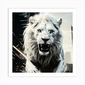 Blanche lion Art Print