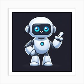 Cute Robot Art Print