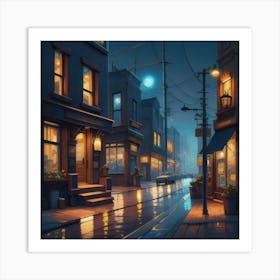 City Lights At Night Art Print